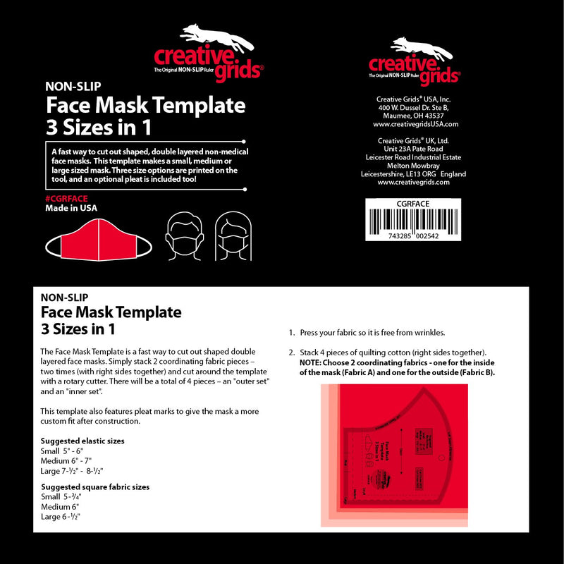 Creative Grids Face Mask Template 3 in 1
