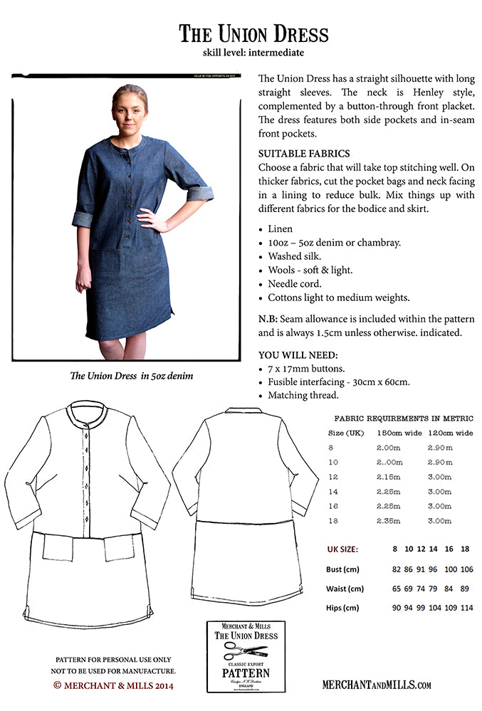 Merchant & Mills the Union Dress pattern