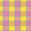 Checkerboard Plaid Ikat Pink Woven
