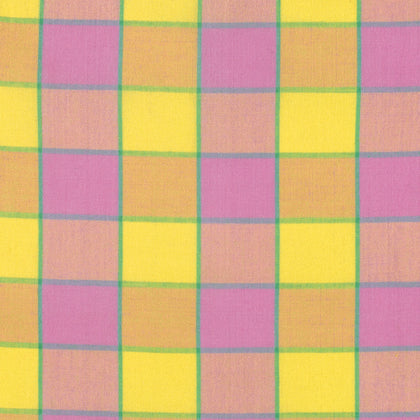 Checkerboard Plaid Ikat Pink Woven