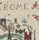 Les Fleurs City Maps Natural Canvas