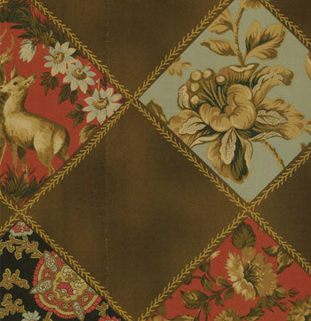 french patchwork quilt brown