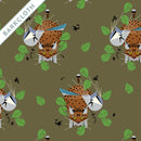 Blue Jay Patrol Barkcloth