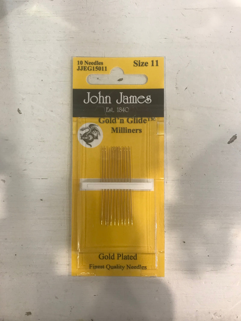 John James Gold'n Glide Milliners Size 11 Needles