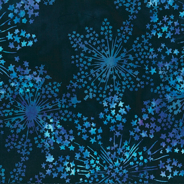 Flower Bursts Deep Blue