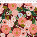Garden Party Juliet Rose Burgundy Canvas